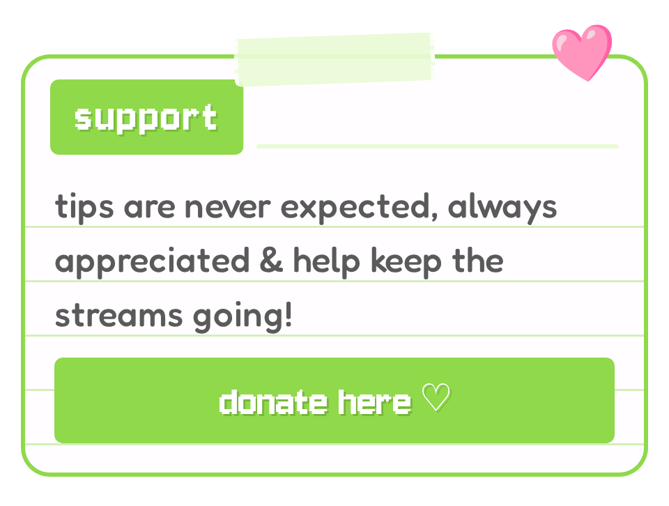 Support / donate notebook Twitch panel