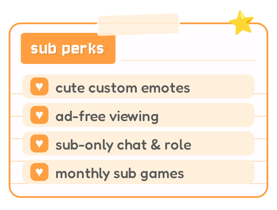 Sub perks notebook Twitch panel