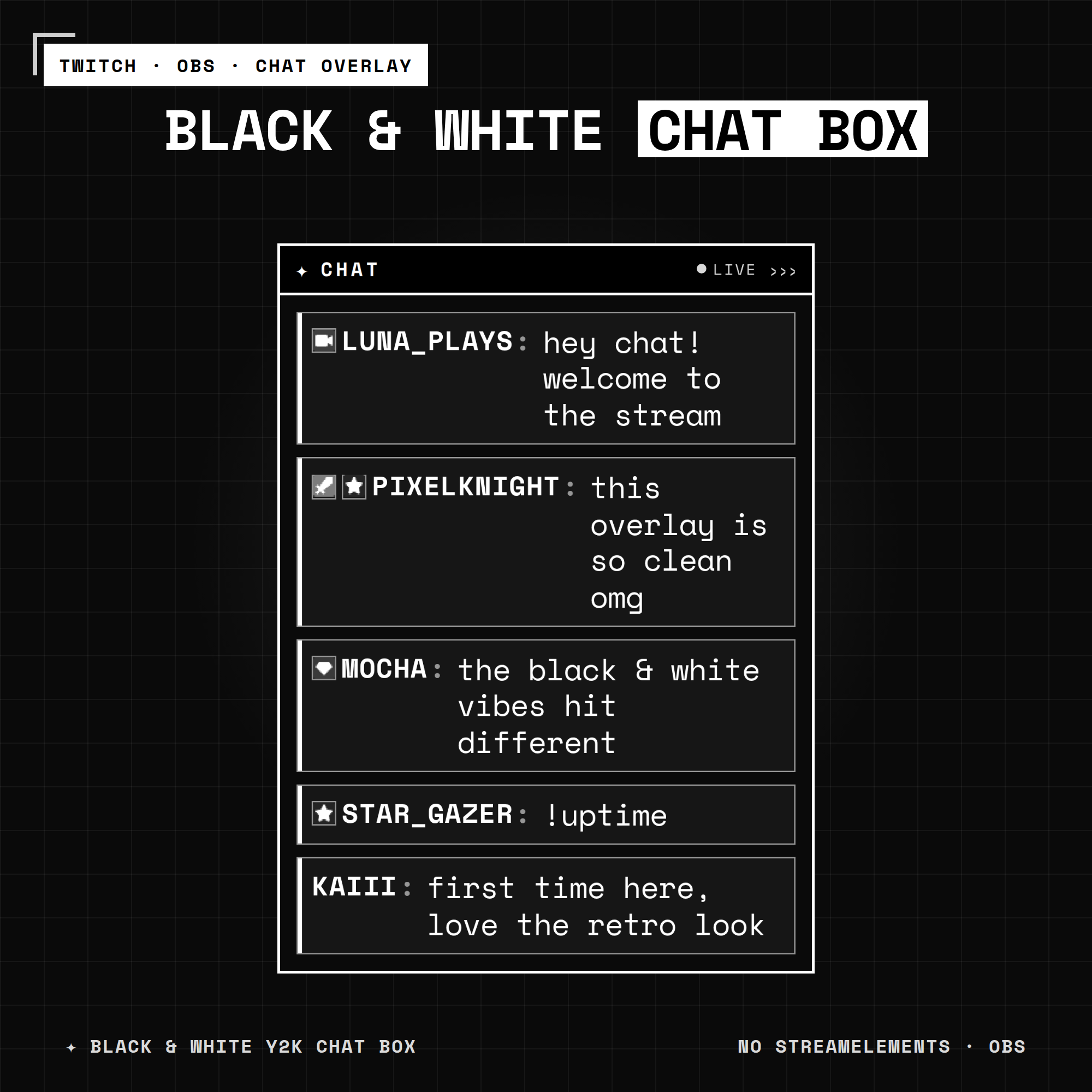 Black & White Y2K Chat Box