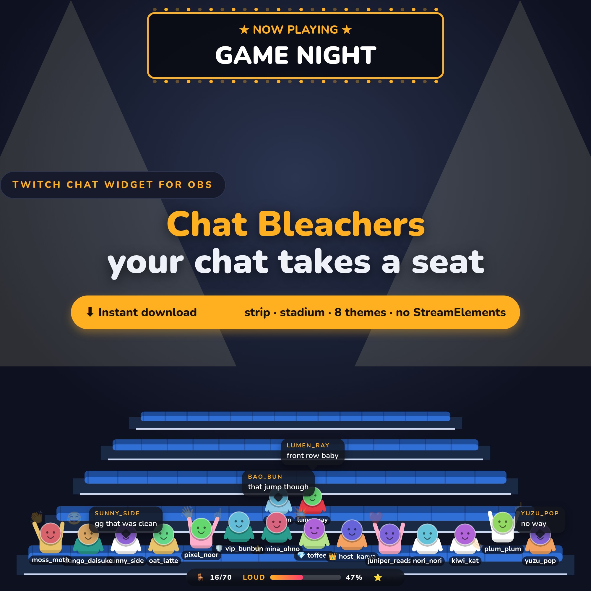 Chat Bleachers Crowd Widget