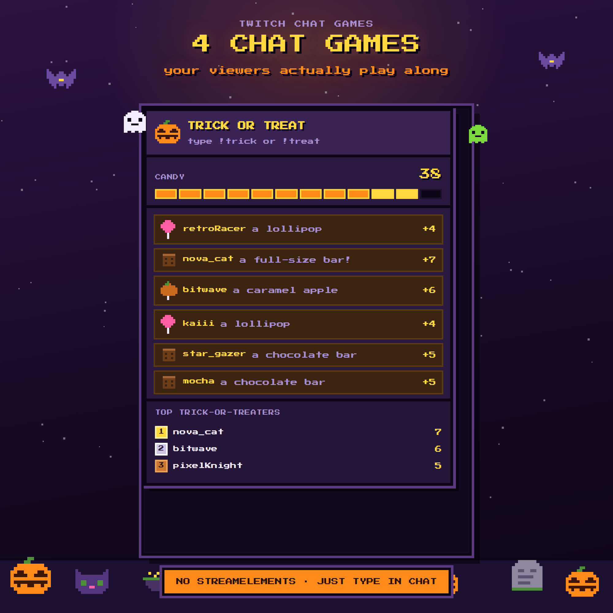 Halloween Pixel Chat Games