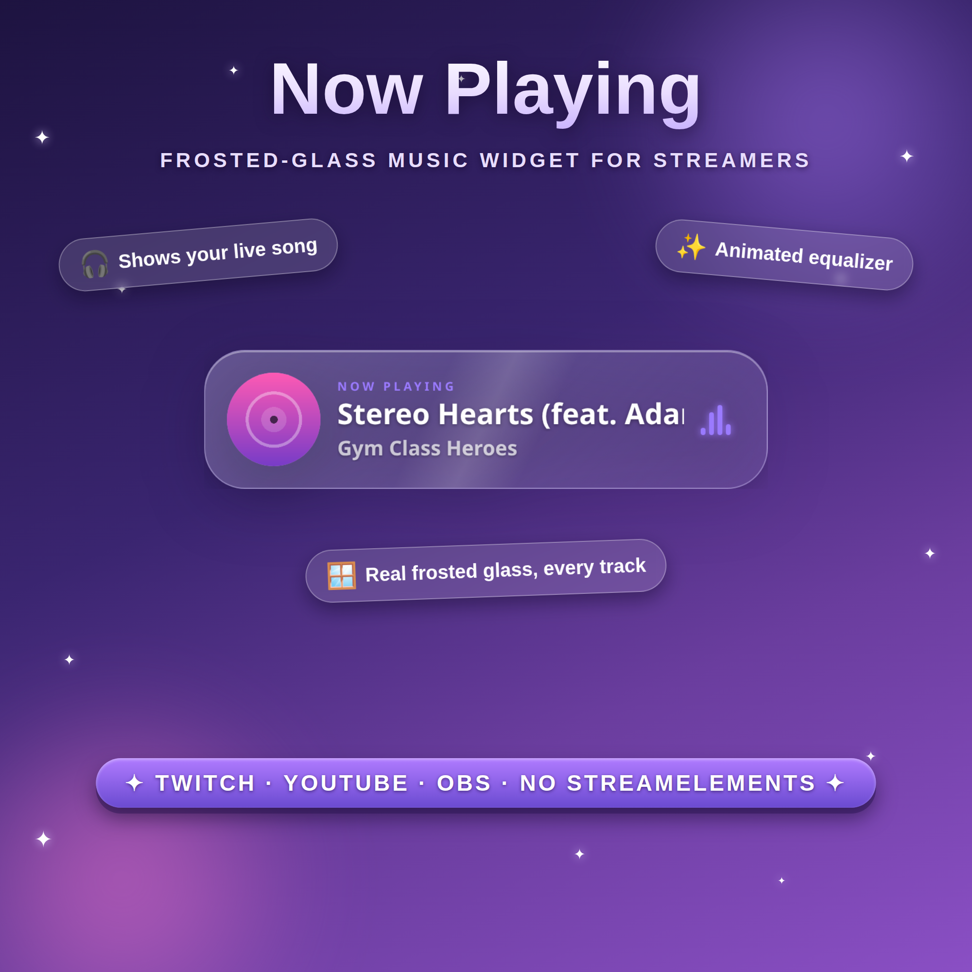 Now Playing Glass Music Widget