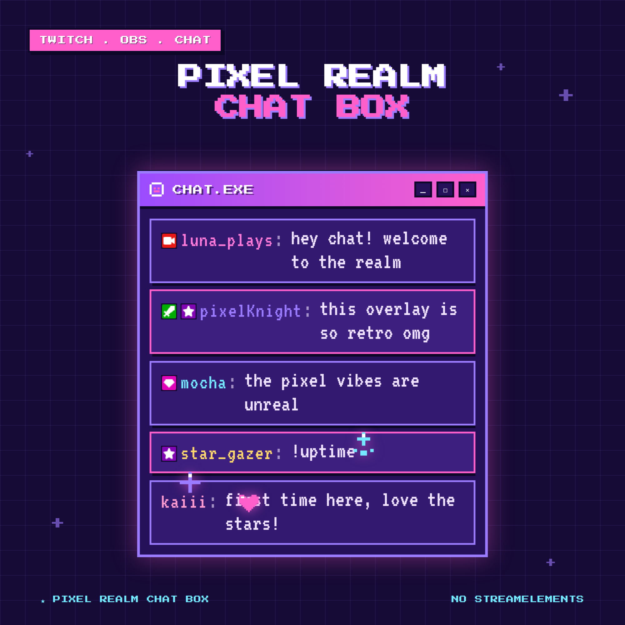Pixel Realm Chat Box