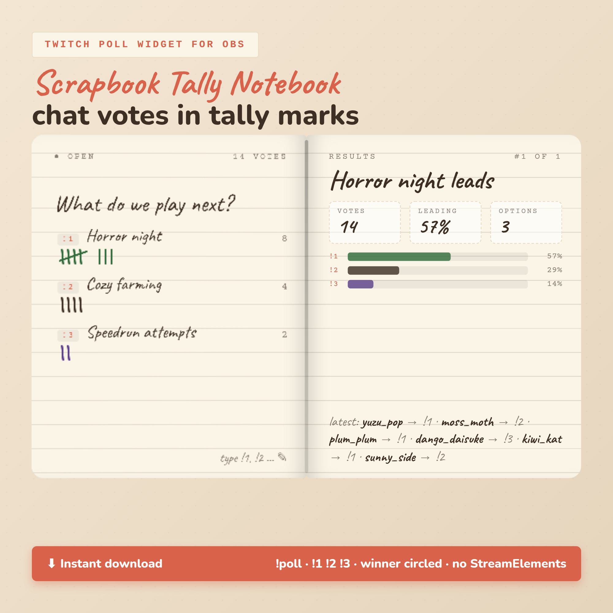 Scrapbook Tally Notebook