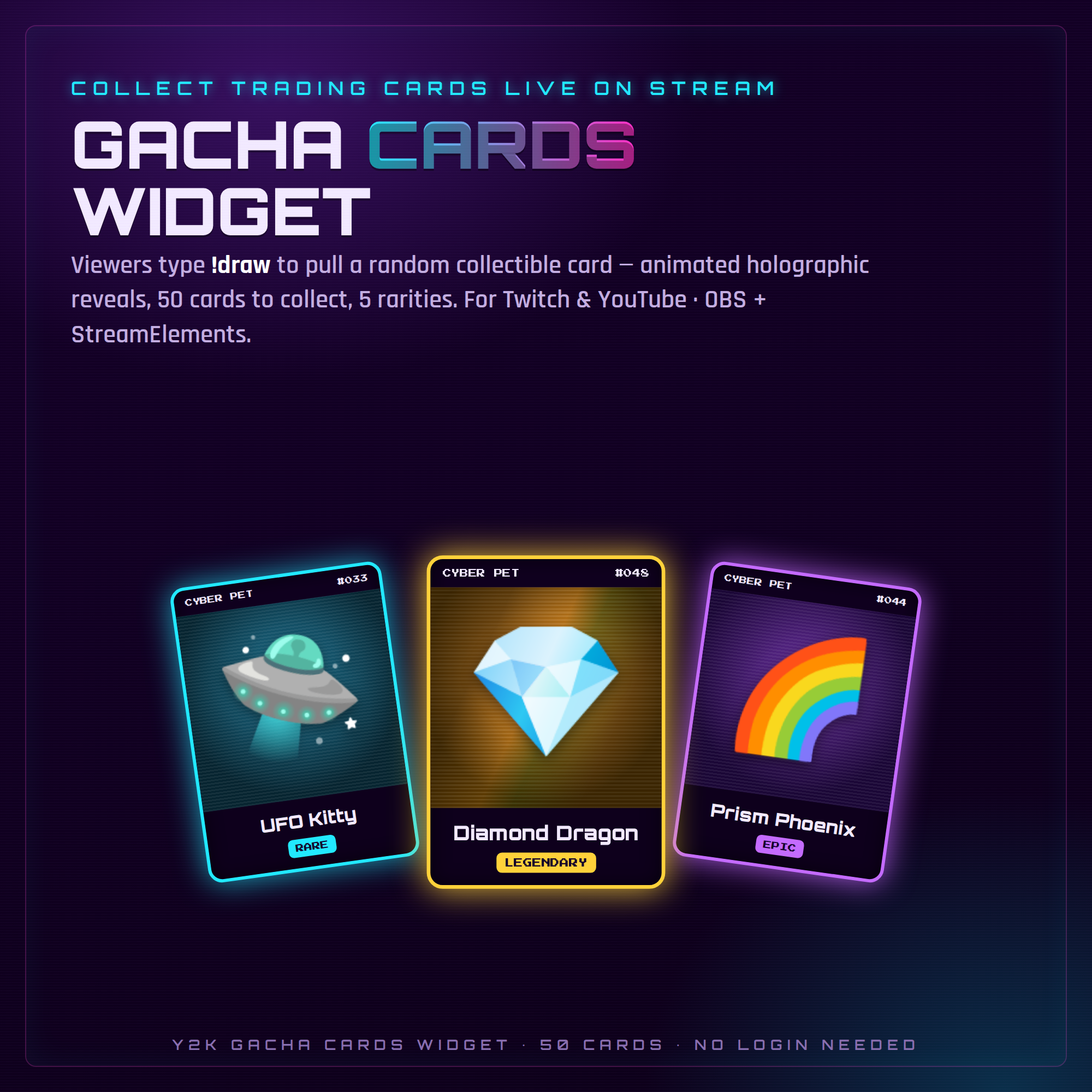 Y2K Gacha Cards Widget