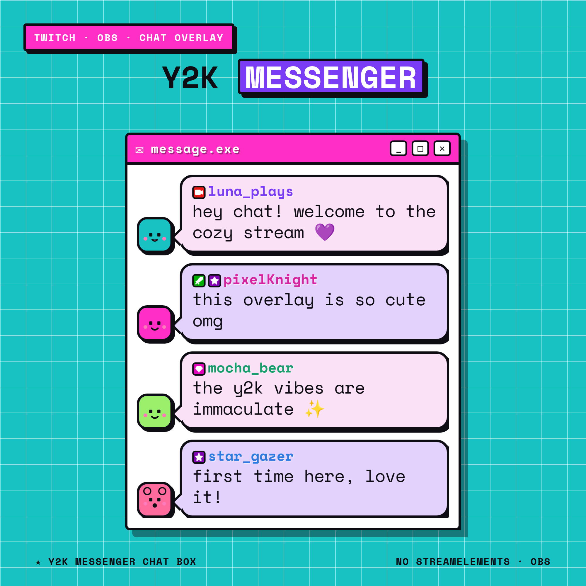 Y2K Messenger Chat Box
