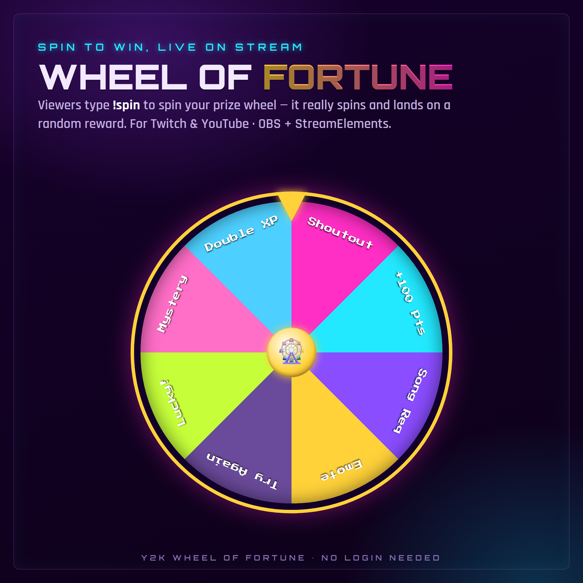 Y2K Wheel of Fortune Widget